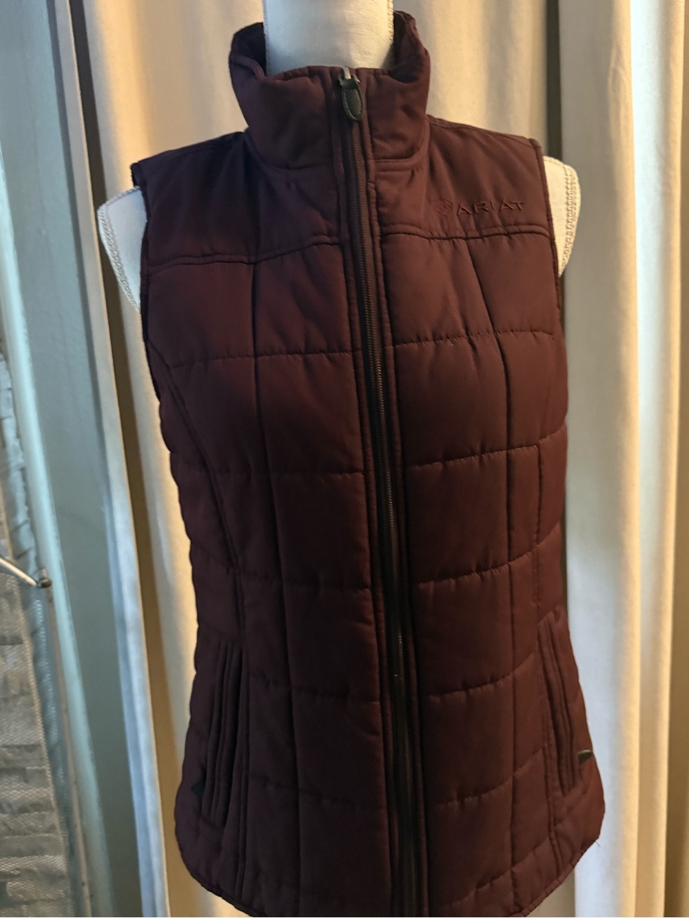 Ariat Quilted Sleeveless Vest in Deep Burgundy